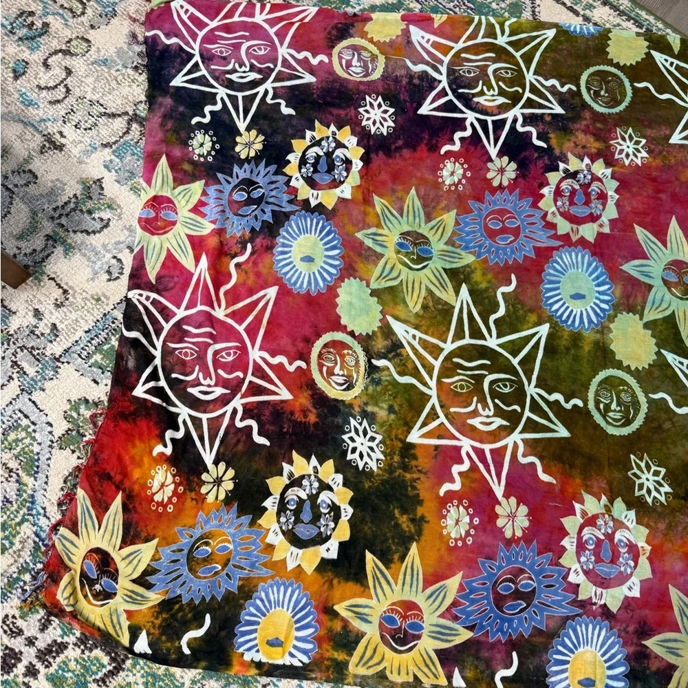 Colorful Sun and Moon Tapestry